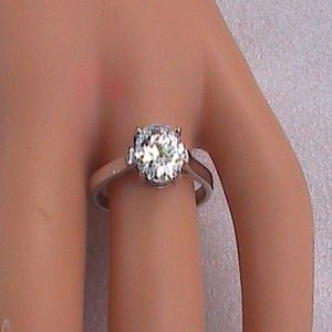 Sterling Silver CZ Engagement Band Ring